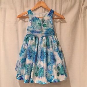 Bonnie Jean Blue Hydrangea Dress Size 6